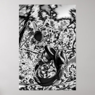 Póster Mic E Fone De Ouvido