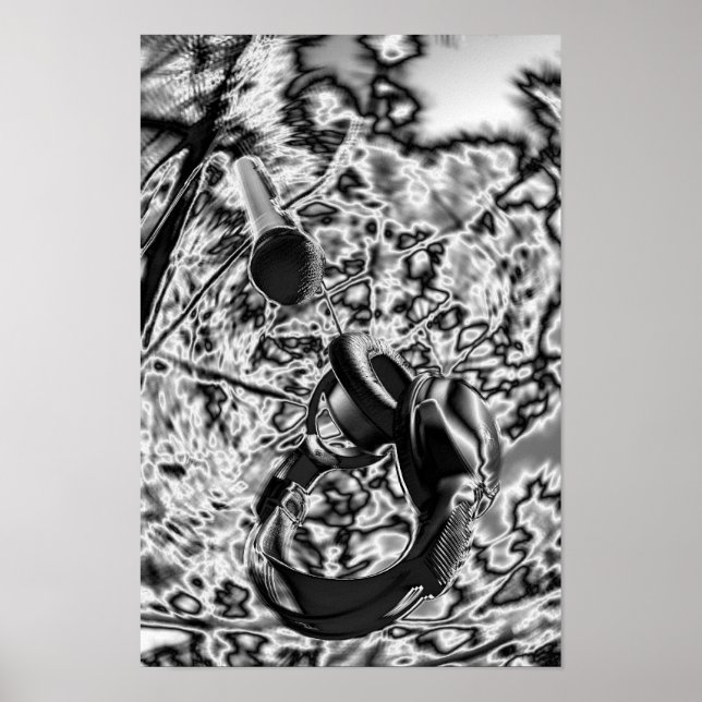 Póster Mic E Fone De Ouvido (Frente)