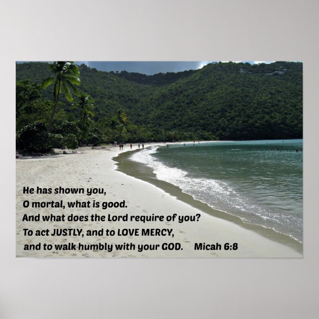 Poster Micah 6:8 Ele mostrou a você, O mortal, .... (Frente)