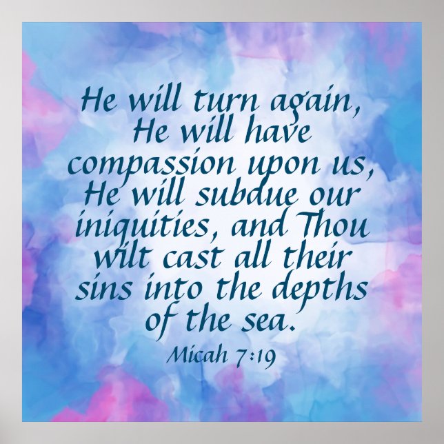 Poster Micah 7:19 (Frente)