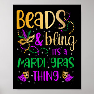 Poster Miçangas e Bling É um Carnaval do Mardi Gras.