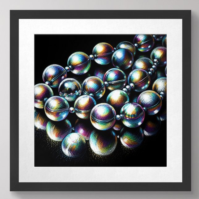 Poster Miçangas Iridescentes de Desenho de Pastel em Pret (Criador carregado)