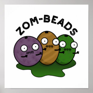Poster Miçangas Zom-miçangas Zombie Cute Halloween
