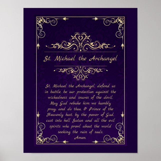 Poster Michael, a Oração Católica Arcanjo (Frente)