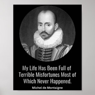 Poster Michel De Montaigne Cita Filósofos Wise