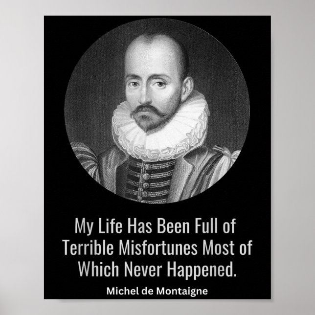 Poster Michel De Montaigne Cita Filósofos Wise (Frente)