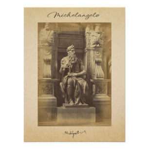 Póster Michelangelo Artista Renascença Moisés