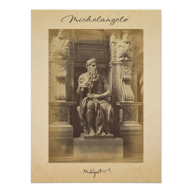 Póster Michelangelo Artista Renascença | Moisés | (Frente)