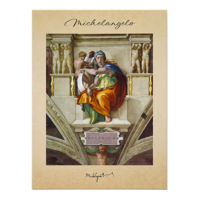 Póster Michelangelo | Capela Sistina | Poster Brilhante (Frente)