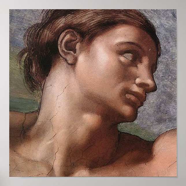 Póster Michelangelo Criação Adam Deus Arte (Frente)