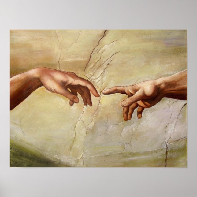 Poster Michelangelo Criação da Capela Sistina de Adão (Frente)
