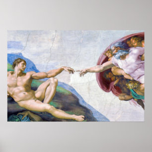 Poster Michelangelo - Criação de Adão Isolado