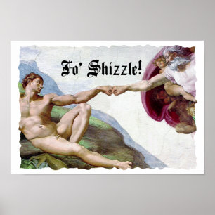 Poster Michelangelo Criação Do Homem Toquinho Para Dar Ce