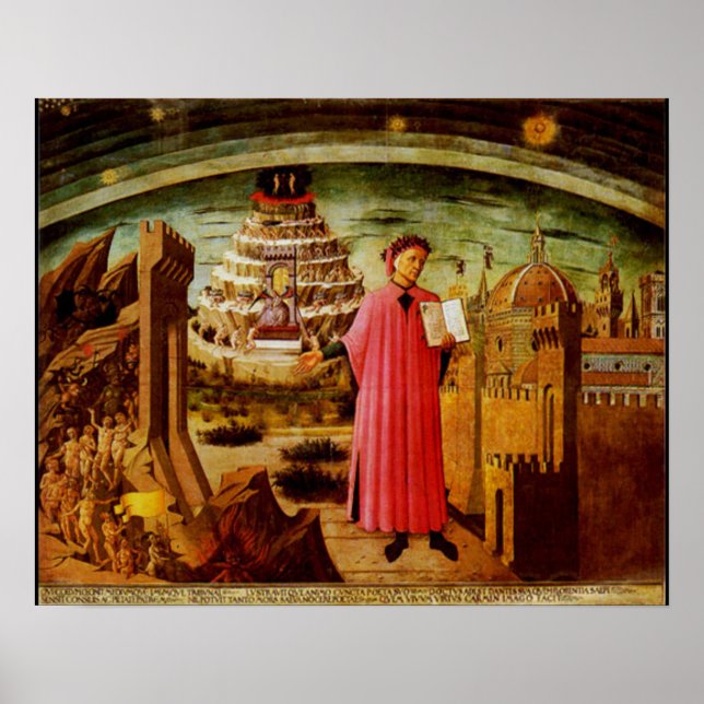 Póster Michelinos Fresco Dante e a Comédia Devine (Frente)
