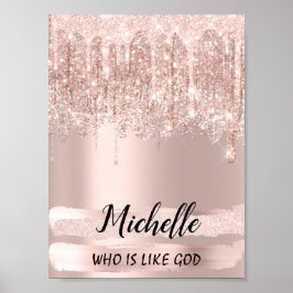 Poster Michelle Name Significa Aniversário 16º Bridal Roy