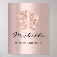 Michelle Name Significa New Baby Feet Rosa Gift