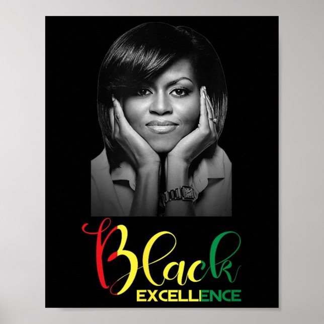 Poster Michelle Obama Black Excellence Black History Mont (Frente)