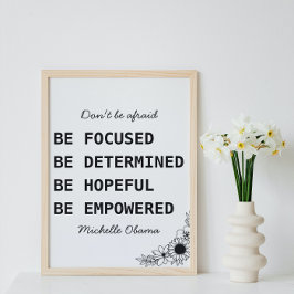 Poster Michelle Obama cita Não tenha medo da arte feminis