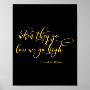 Poster Michelle Obama Quando Eles Baixam Nós Subimos Bar 