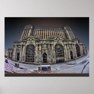 Póster Michigan Central Station, Detroit, dezembro de 200
