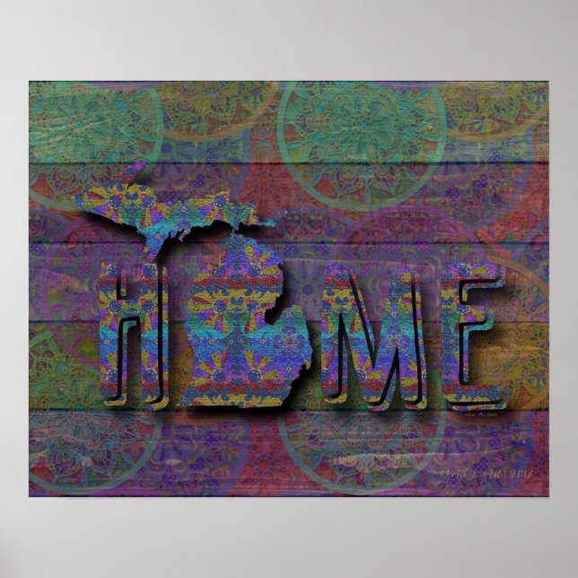 Poster Michigan | Estilo Boho (Frente)
