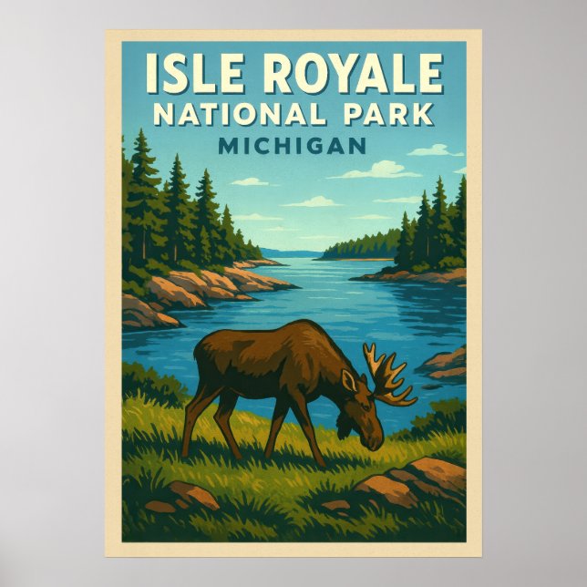 Poster Michigan Isle Royale National Park V01 (Frente)