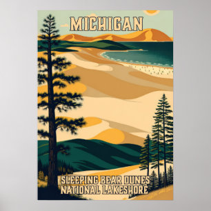 Poster Michigan Sleeping Bear Dunes National Lakeshore 01