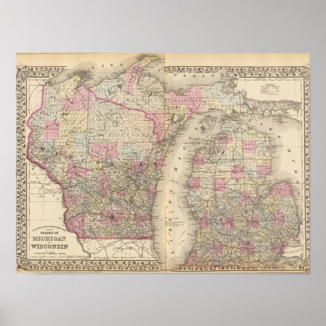 Poster Michigan, Wisconsin (Frente)