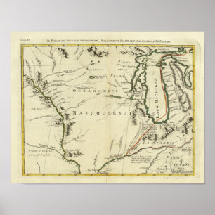Póster Michigan, Wisconsin, Illinois