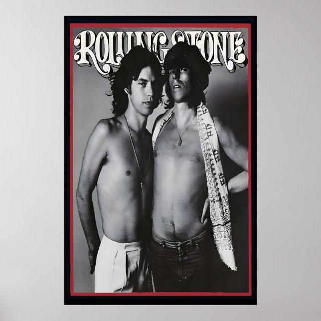 Poster Mick Jagger Kieth Richards 1975 Rolling Stone (Frente)