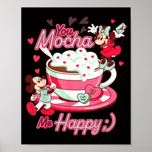 Poster Mickey &amp; Minnie Dia dos Namorados Você Mocha M