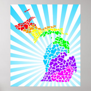 Póster micMichigan rebentou os corações do arco-íris
