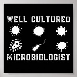 Poster Microbiologia Engraçada Microbiólogo Bem Cultivado