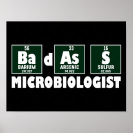 Poster Microbiólogo Engraçado Badass