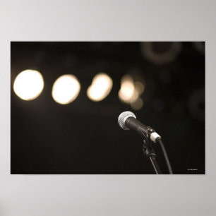 Póster Microfone e projectores