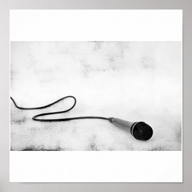 Poster Microfone Grunge (Frente)