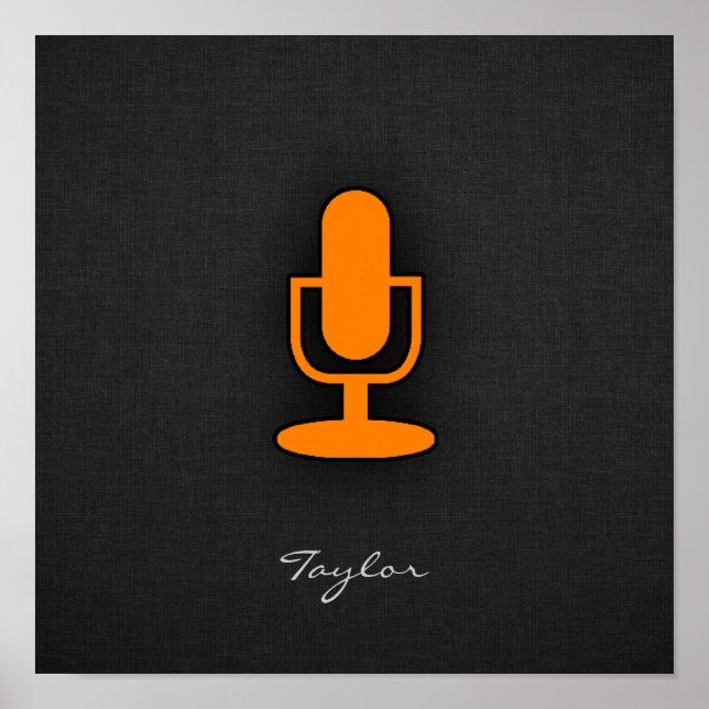 Póster Microfone Laranja (Frente)