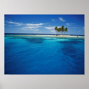 Póster Micronésia, Tonowas, Vista de tropicais idílicos