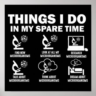 Poster Microrganismos 6 coisas que faço no meu tempo livr