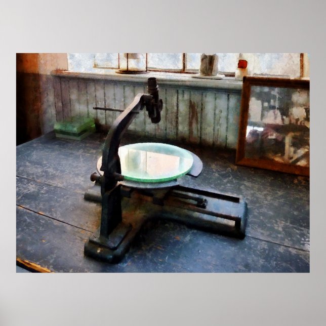 Póster Microscópio antigo movido (Frente)
