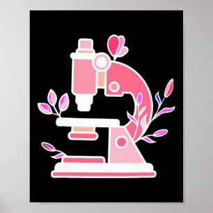 Poster Microscópio Floral de Laboratório de Ciências Biól