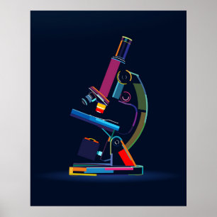 Poster Microscópio multicolor