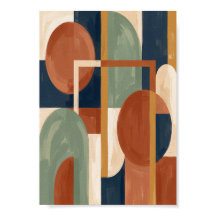 Mid Century Modern Bauhaus Abstract Art Print 