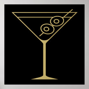 Poster Mid Century Modern Gold 2 Azeitona Martini