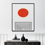 Poster Mid-Century Modern Retro-Inspired  Art<br><div class="desc">Add a touch of modern Scandinavian design to your home with this stunning abstract landscape print. Featuring a stylized tree branch, the sun, a rainbow, and a cloud, this image captures the beauty of nature in a unique and contemporary way. The muted colors and minimalist design make this print the...</div>