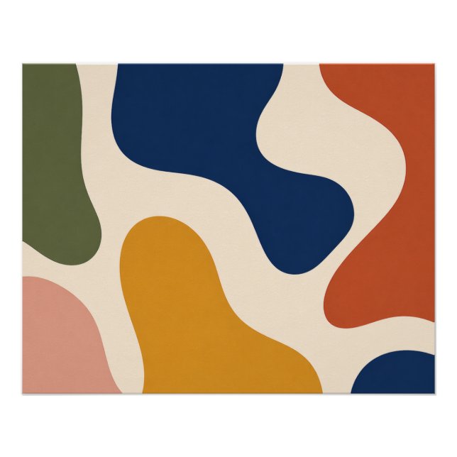 Póster Mid-Century Organic Shapes Poster (Frente)