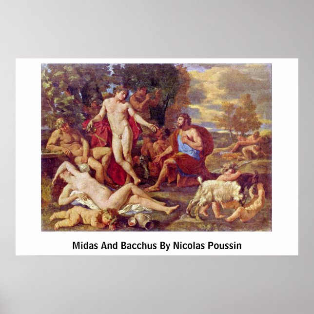 Poster Midas E Bacchus Por Nicolas Poussin (Frente)