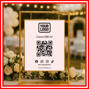 Poster Mídias Sociais Conecte-se Conosco Instagram QR Ros