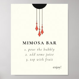 Poster Midnight Autumn Wedding Mimosa Bar Sign