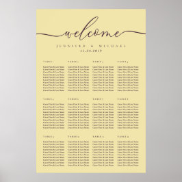 Poster Midnight Fig & Champagne Welcome Wedding Seating